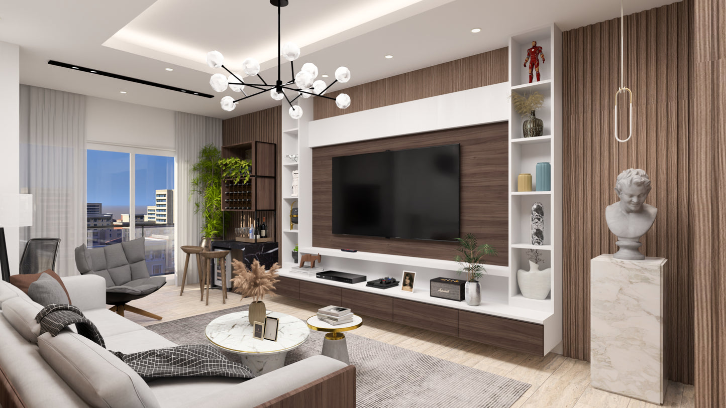 Escena de Rendering 3D Interior